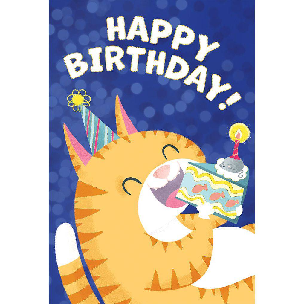 Colorful birthday kitty card from Pictura's everyday card collection featuring a cute feline design on a cheerful greeting card.